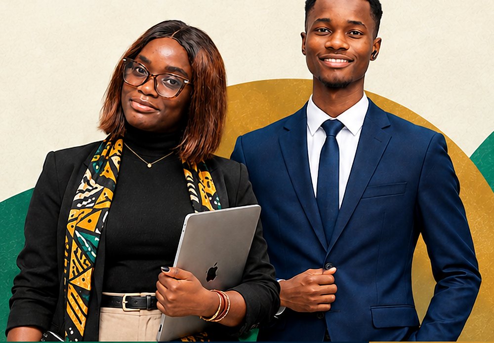 Deux jeunes entrepreneurs congolais souriants